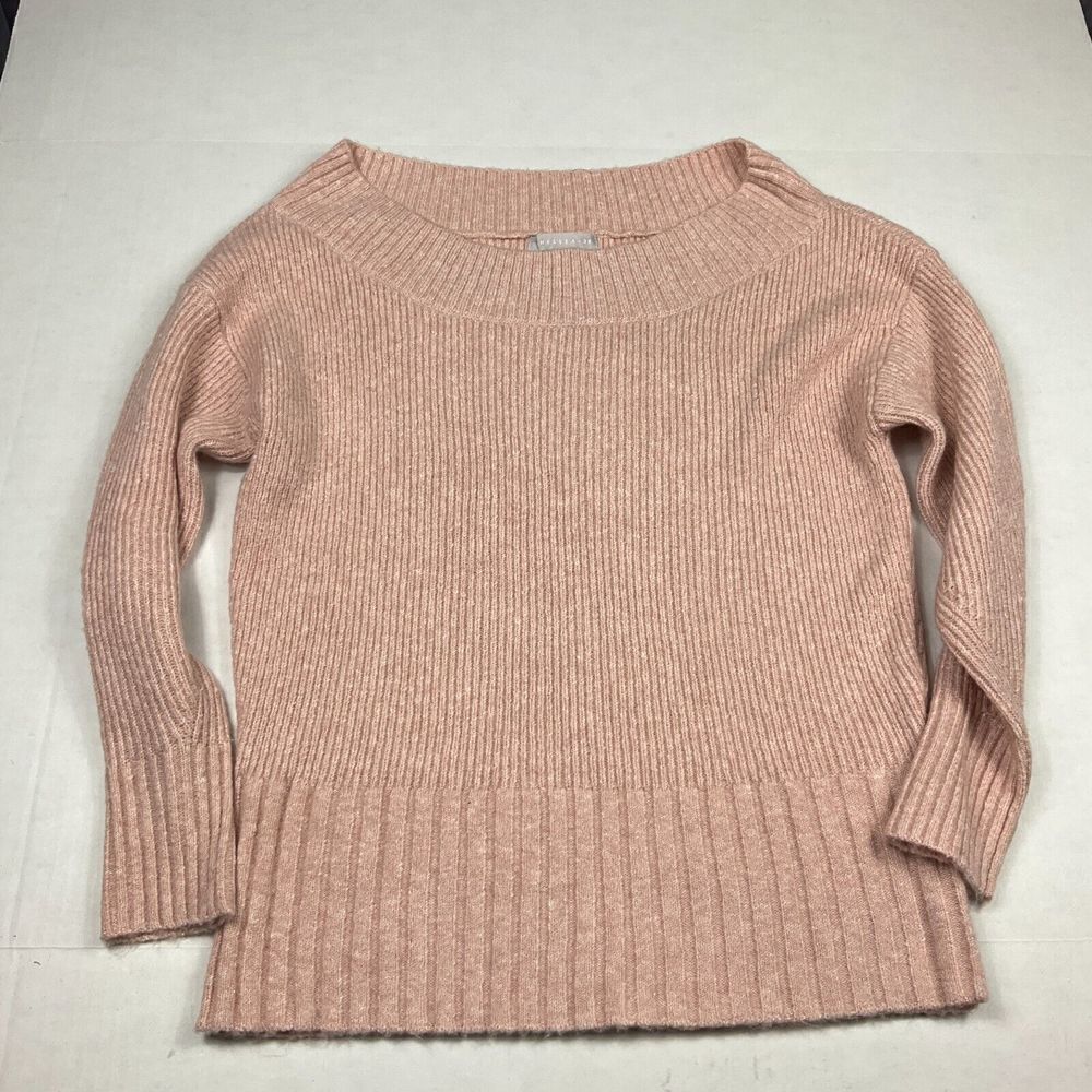 Chelsea 28 Womens Off The Shoulder Sweater Pink Long Sleeve Knit Pullover XS